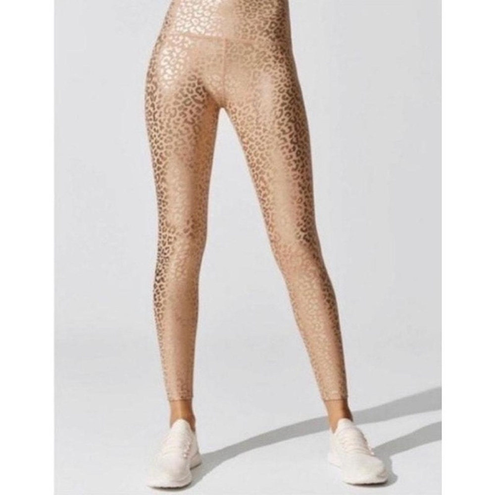BEYONG YOGA 🧘🏼 DELUXE leggings Sz S Gold Cheetah 🐆 print Sz S